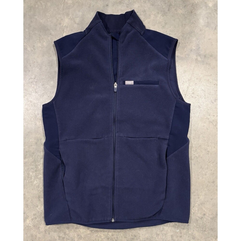 FIGS Vest Women’s Large Navy Blue On Shift Fleece Full Zip Primaloft Medical